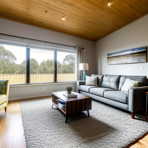 Comfortable Living Room with HVAC Unit in North Lakes